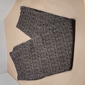 Creation L, Size 18, Black and Tan Patterned Jean Style Pants.  EUC.
